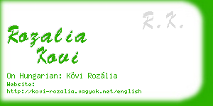 rozalia kovi business card